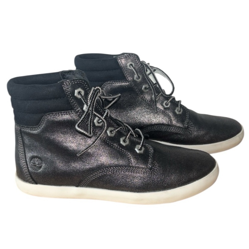 Timberland Dausette Ortholite Sneaker Boots Metallic Silver Gray White Size 7.5